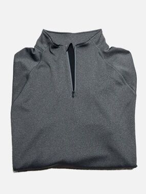 Hylete Mens Size L Gray Flexion II Quarter Zip Jacket Thumbholes Performance